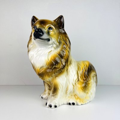 Vintage Glazed Ceramic Sculpture of Dog, Italy, 1960s-WQC-1047701