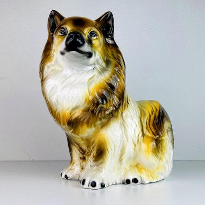 Vintage Glazed Ceramic Sculpture of Dog, Italy, 1960s-WQC-1047701