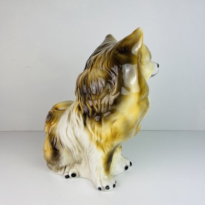 Vintage Glazed Ceramic Sculpture of Dog, Italy, 1960s-WQC-1047701