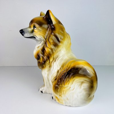 Vintage Glazed Ceramic Sculpture of Dog, Italy, 1960s-WQC-1047701