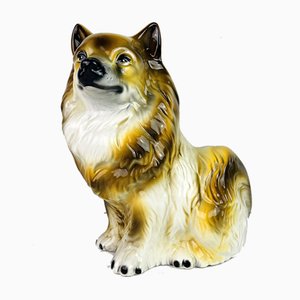 Vintage Glazed Ceramic Sculpture of Dog, Italy, 1960s-WQC-1047701