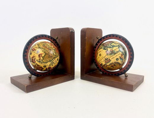 Vintage Globe Bookends, 1960s, Set of 2-ZCY-2038029