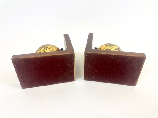 Vintage Globe Bookends, 1960s, Set of 2-ZCY-2038029