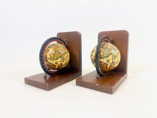 Vintage Globe Bookends, 1960s, Set of 2-ZCY-2038029