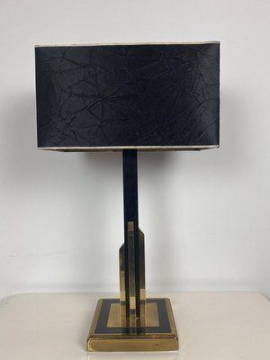 Vintage Gold and Brass Black Table Lamp, 1970s-WZZ-858657