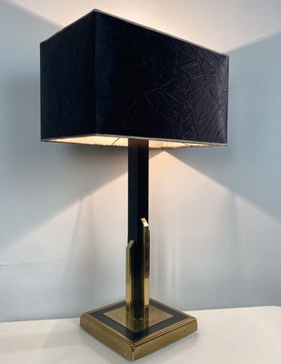 Vintage Gold and Brass Black Table Lamp, 1970s-WZZ-858657