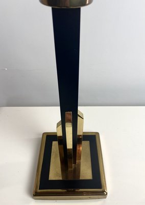 Vintage Gold and Brass Black Table Lamp, 1970s-WZZ-858657