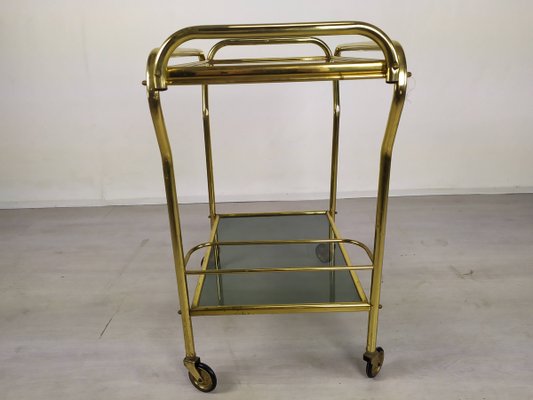 Vintage Gold Brass Bar Cart, 1960s-EAD-943743