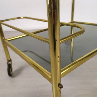 Vintage Gold Brass Bar Cart, 1960s-EAD-943743