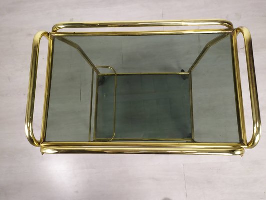 Vintage Gold Brass Bar Cart, 1960s-EAD-943743