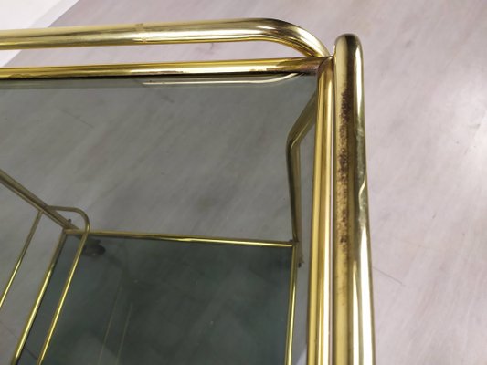 Vintage Gold Brass Bar Cart, 1960s-EAD-943743