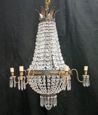 Vintage Gold Chandelier, 1950s-TTJ-1737318