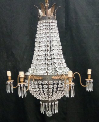 Vintage Gold Chandelier, 1950s-TTJ-1737318