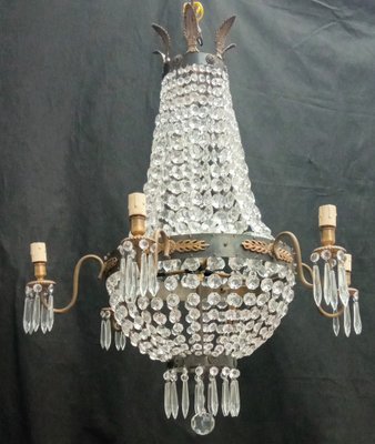 Vintage Gold Chandelier, 1950s-TTJ-1737318