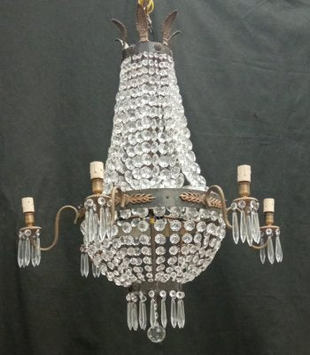 Vintage Gold Chandelier, 1950s-TTJ-1737318