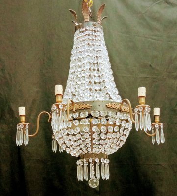 Vintage Gold Chandelier, 1950s-TTJ-1737318