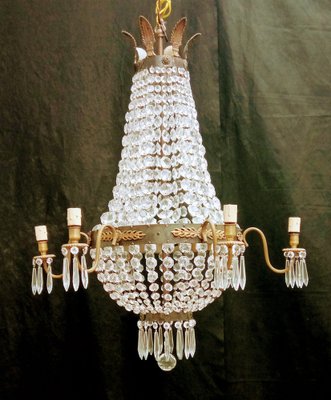 Vintage Gold Chandelier, 1950s-TTJ-1737318