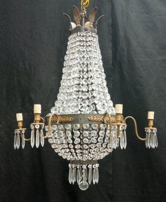 Vintage Gold Chandelier, 1950s-TTJ-1737318