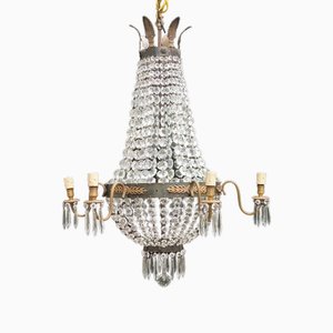 Vintage Gold Chandelier, 1950s-TTJ-1737318