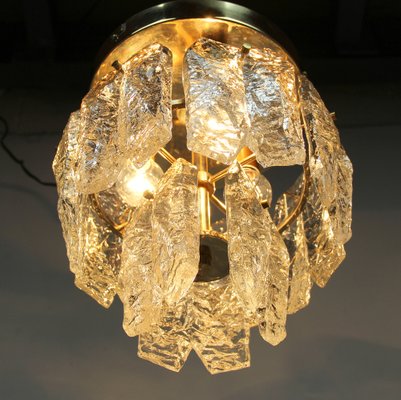 Vintage Gold Crystal & Metal Ceiling Lamp from Kalmar-NE-1279457