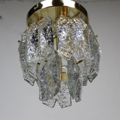 Vintage Gold Crystal & Metal Ceiling Lamp from Kalmar-NE-1279457