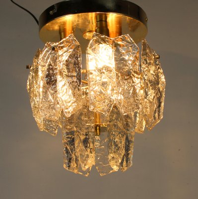 Vintage Gold Crystal & Metal Ceiling Lamp from Kalmar-NE-1279457