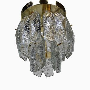 Vintage Gold Crystal & Metal Ceiling Lamp from Kalmar-NE-1279457