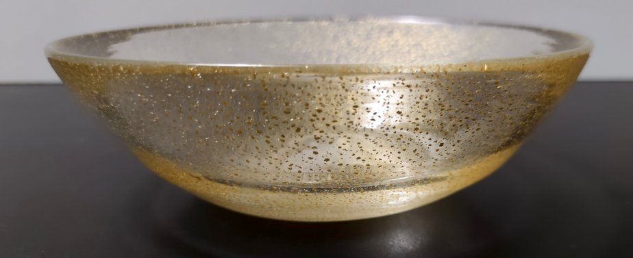 Vintage Gold Flecked Murano Glass Bowl, 1970s-JPQ-2019986