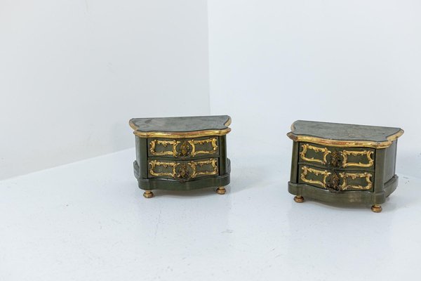 Vintage Gold Lacquered Wood Jewel Boxes, Set of 2-RCE-1230485