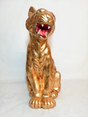 Vintage Gold Leaf & Ceramic Tiger-RGF-691162