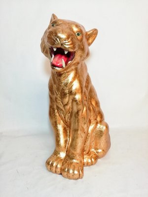 Vintage Gold Leaf & Ceramic Tiger-RGF-691162