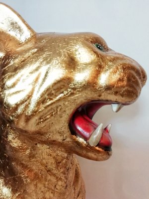 Vintage Gold Leaf & Ceramic Tiger-RGF-691162