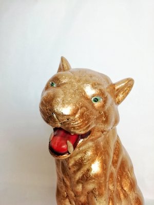 Vintage Gold Leaf & Ceramic Tiger-RGF-691162