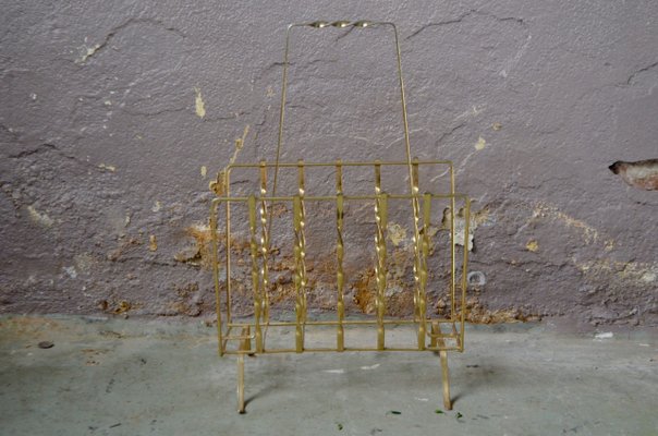 Vintage Gold Magazine Rack, 1950s-AIU-655783