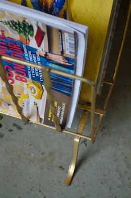 Vintage Gold Magazine Rack, 1950s-AIU-655783