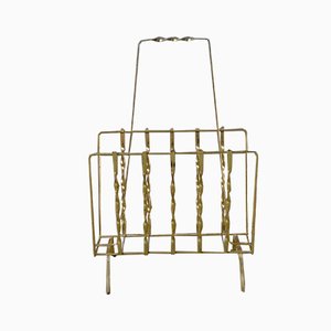 Vintage Gold Magazine Rack, 1950s-AIU-655783