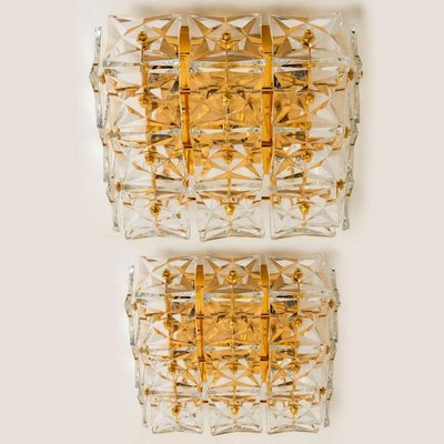 Vintage Gold-Plated Crystal Glass Wall Light by Kinkeldey, 1970s-VDW-2016897