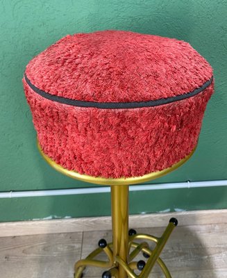 Vintage Gold & Red Bar Stool-ROJ-1317659