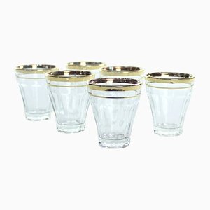 Vintage Gold Rim Drinking Glasses, Czechoslovakia, 1960s, Set of 6-UL-1174559