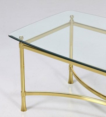 Vintage Golden Brass Coffee Table, Italy, 1950s-ZCI-752041