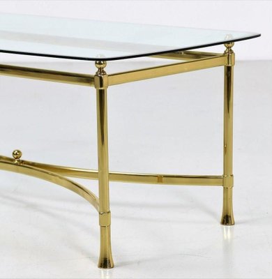 Vintage Golden Brass Coffee Table, Italy, 1950s-ZCI-752041