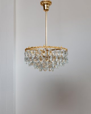 Vintage Golden Brass & Crystal Chandelier by Bakalowits & Söhne, Austria, 1960s-HVJ-2026493