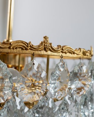 Vintage Golden Brass & Crystal Chandelier by Bakalowits & Söhne, Austria, 1960s-HVJ-2026493