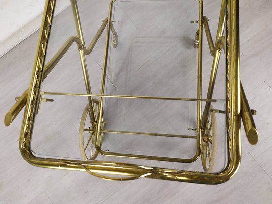 Vintage Golden Brass & Glass Trolley-EAD-1286947