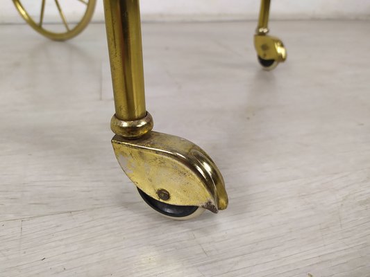 Vintage Golden Brass & Glass Trolley-EAD-1286947