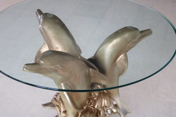 Vintage Golden Dolphins Table-FUN-987858