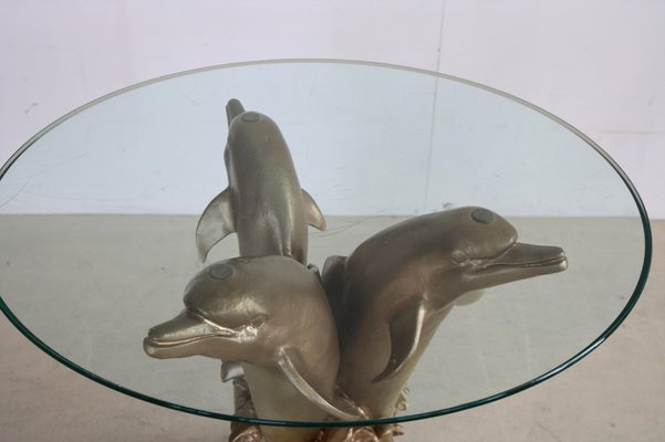 Vintage Golden Dolphins Table-FUN-987858