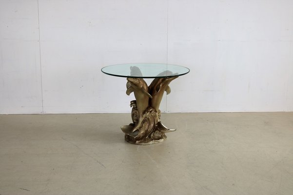 Vintage Golden Dolphins Table-FUN-987858