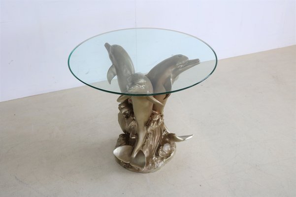 Vintage Golden Dolphins Table-FUN-987858