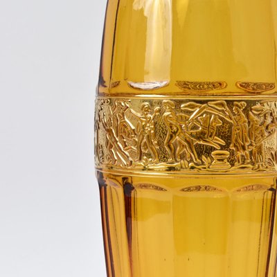 Vintage Golden Frieze Amber Glass Vase from Walther Glas-IXK-949154